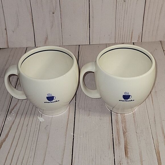 2 STARBUCKS BARISTA Abbey Band Steaming Coffee Mug 12OZ 2003 Vintage - Picture 5 of 7